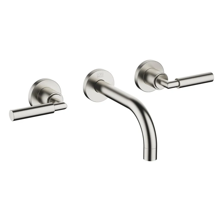 Lavatory Faucet TARA Wall Mount Mixer 2 Lever ADA WaterSense Brushed Champagne 1.2 Gallons per Minute Less Drain 3 Hole - Frankwebs