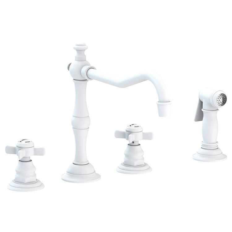 Kitchen Faucet Fairfield 8 to 20 Inch Spread 2 Cross ADA Satin Brass PVD Pull Out Sidespray Spout Height 5-5/9 Inch Spout Reach 9-1/2 Inch 1.8 Gallons per Minute - Frankwebs