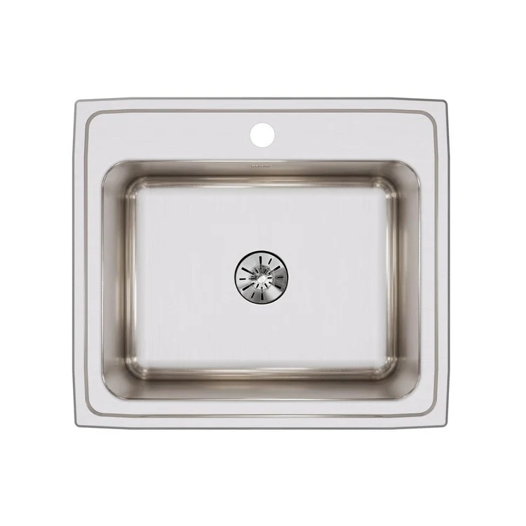 Kitchen Sink Lustertone Classic 25 x 22 Inch Single Bowl with Perfect Drain 1 Hole Lustrous Satin Drop-In - Frankwebs