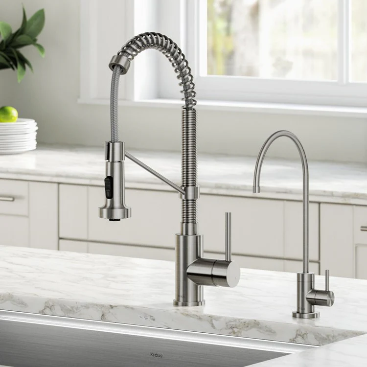 Bolden Commercial-Style Pull Down Kitchen Faucet and Purita Water Filter Faucet Combo - Frankwebs