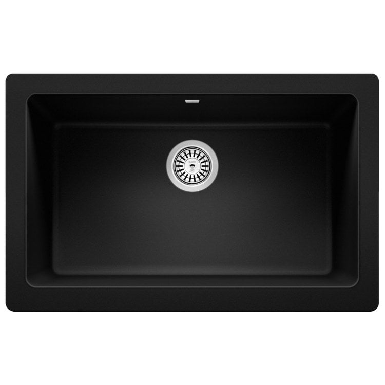 Kitchen Sink Vintera 30 x 19 Inch Single Bowl Coal Black Apron Front Rectangle - Frankwebs