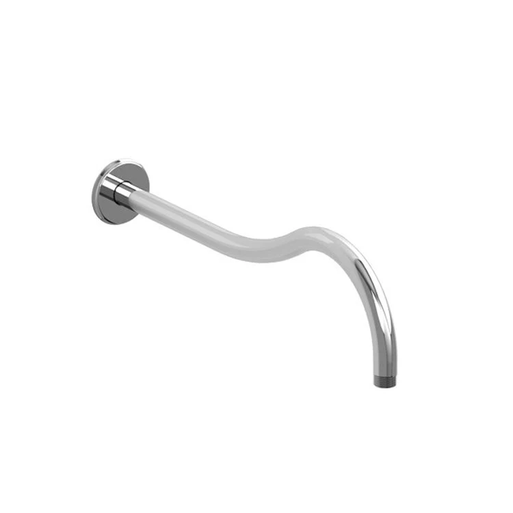 Shower Arm with Round Escutcheon and Round Flange Brushed Nickel 16 Inch 15-1/8 Inch 1/2 Inch Inlet MNPT Brass Wall Mount - Frankwebs