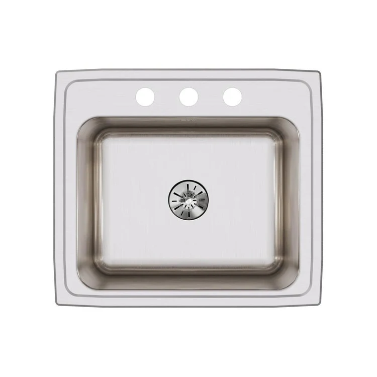 Kitchen Sink Lustertone Classic 22 x 19.5 Inch Single Bowl with Perfect Drain 3 Hole Lustrous Satin Drop-In - Frankwebs