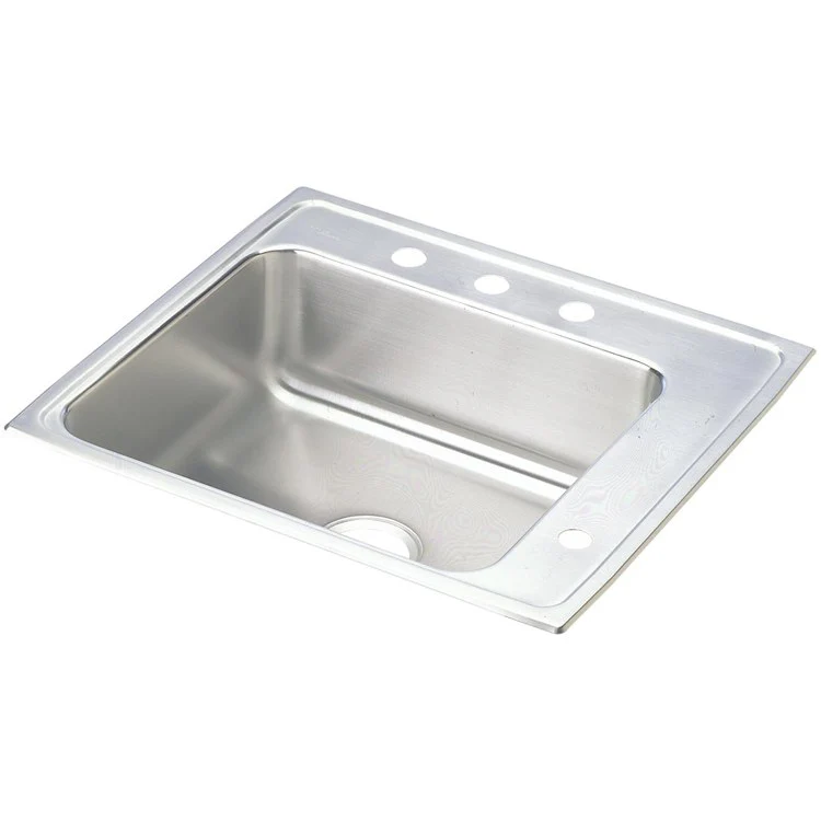 Classroom Sink Lustertone 25 x 22 Inch Single Bowl ADA Right 4 Hole Lustrous Satin Drop-In Minimum Cabinet Size 30 Inch 5 Inch 18 Gauge Bottom Only Pads 64090012 Mounting Hardware Included for Countertops Up to 3/4IN - Frankwebs