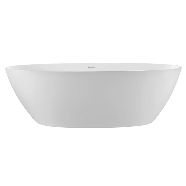 Soaking Tub Alissa 62 x 32 Inch Freestanding/Undermount Center White Matte Sculpturestone 74 Gallons 19 Inch - Frankwebs