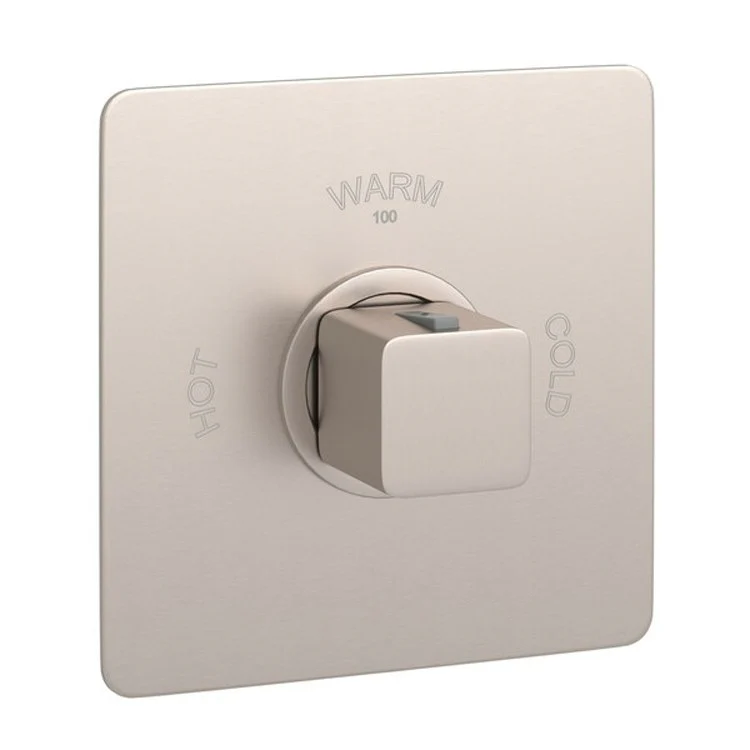 Thermostatic Trim Quartile 3/4 Inch Without Volume Control 1 Cube Knob Satin Nickel 12 Gallons per Minute Brass - Frankwebs