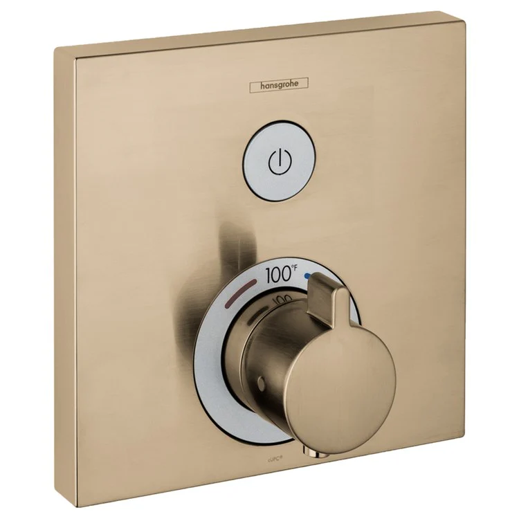 Thermostatic Trim ShowerSelect Square 1 Function 1 Lever Brushed Bronze ADA for Rough-In Valve with Service Stops 01850181 7.0 Gallons per Minute Escutcheon Handle Metal - Frankwebs