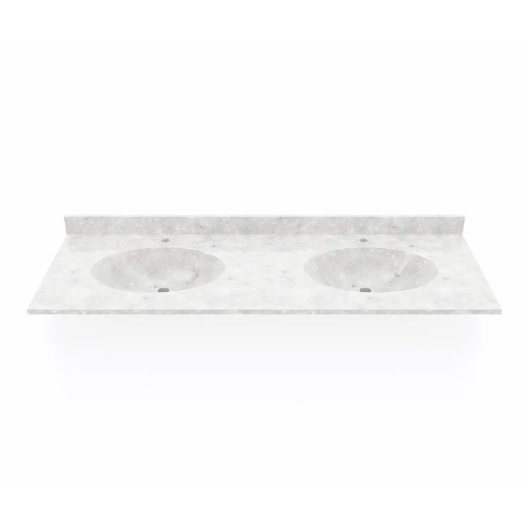 Vanity Top Chesapeake Double Bowl 61 x 22-1/2 x 7-15/16 Inch ADA Ice Swanstone 2 Hole - Frankwebs