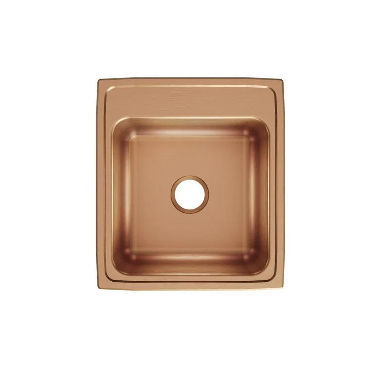 Kitchen Sink 19.5 x 22 Inch Single Bowl OS4 Hole Copper Drop-In CuVerro Antimicrobial Copper Drain Location Center Bottom Only Pads - Frankwebs