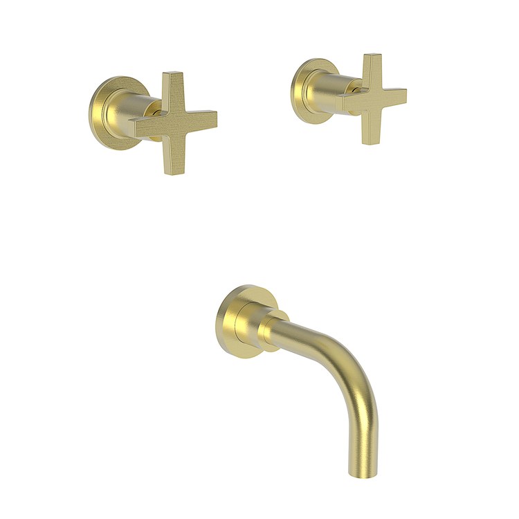 Tub Filler Trim Dorrance Wall Mount 2 Cross Matte White ADA 7-7/8 Inch Spread - Frankwebs