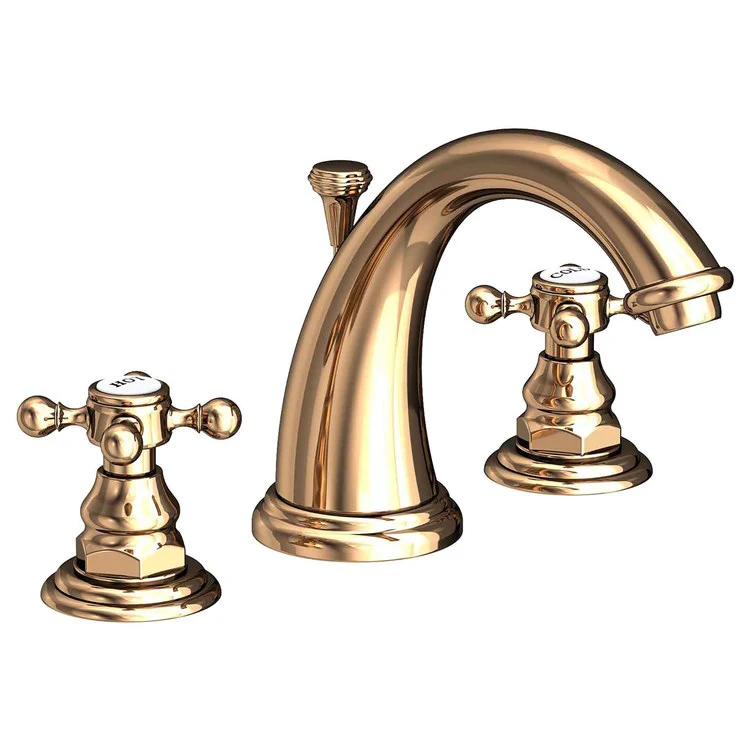 Alveston Two Handle Widespread Faucet with Cross Handles with Drain - Satin Gold PVD - Frankwebs
