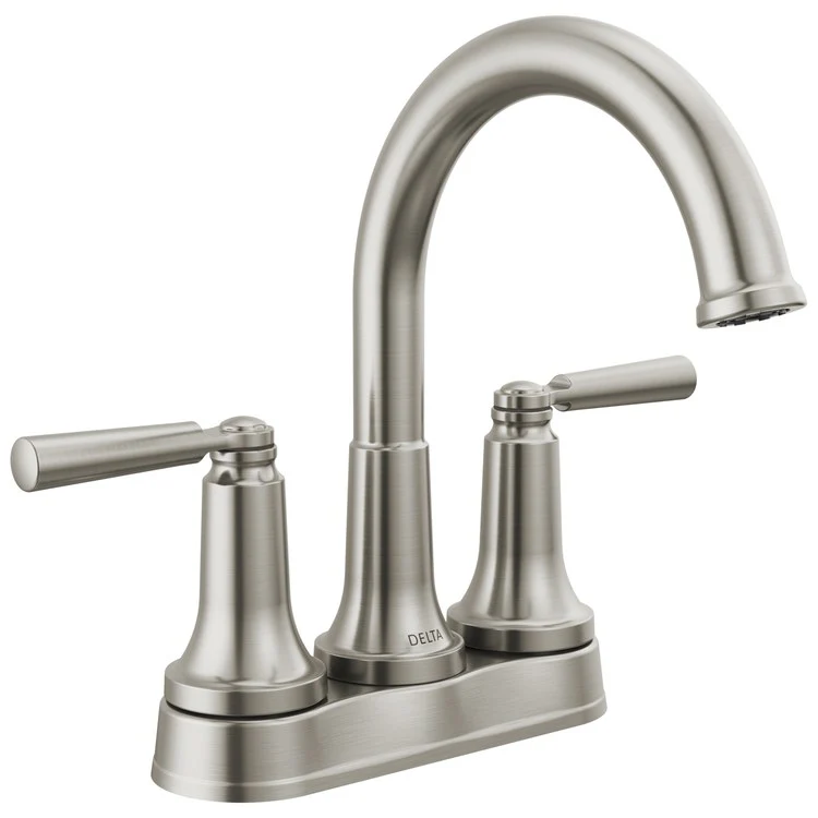 Lavatory Faucet Saylor Centerset 2 Lever ADA WaterSense Brilliance Stainless 1.2 Gallons per Minute Metal Pop-Up 5-3/8 Inch - Frankwebs