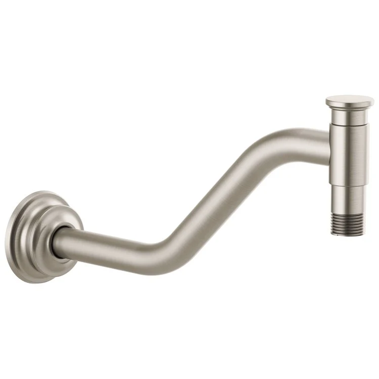 Shower Arm Invari Angled with Flange Brilliance Luxe Gold 11 Inch 1/2 Inch NPT Brass Wall Mount - Frankwebs