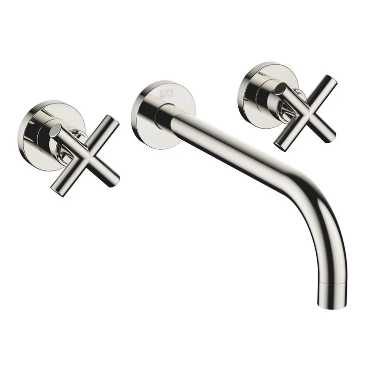 Lavatory Faucet TARA Wall Mount Mixer 2 Cross ADA WaterSense Chrome 1.2 Gallons per Minute Less Drain 3 Hole - Frankwebs