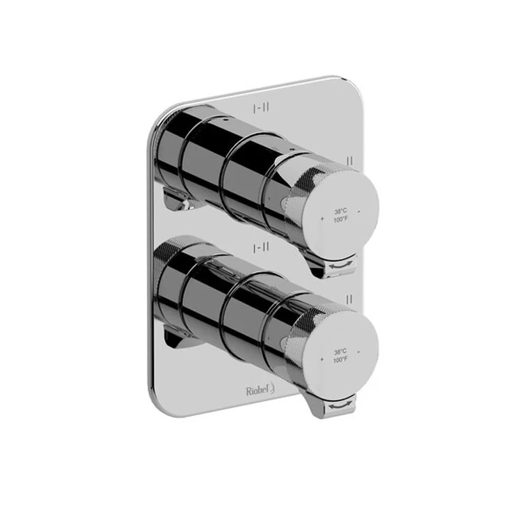 Thermostatic and Pressure Balance Valve Trim Fresk 6 Function 2 Lever Brushed Nickel 3/4 Inch ADA 10 Gallons per Minute for Rough-In Valve - Frankwebs