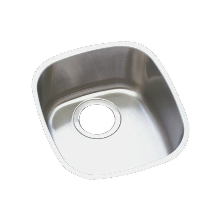 Kitchen Sink Lustertone Harmony 14.25 x 15.75 Inch Single Bowl Kit ADA Lustrous Highlighted Satin Undermount Rectangle with Rounded Corners Drain Location Rear Center Depth 6 Inch Sound Guard - Frankwebs