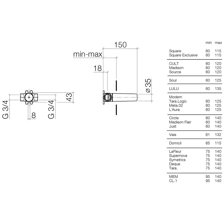 Volume Control Valve Wall Flush Mount Polished Chrome 3/4 Inch Brass - Frankwebs
