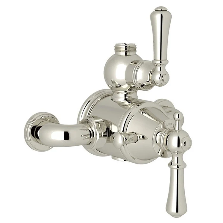 Thermostatic Valve Trim Georgian Era Exposed with Volume & Temperature Control 2 Metal Lever Satin Nickel - Frankwebs