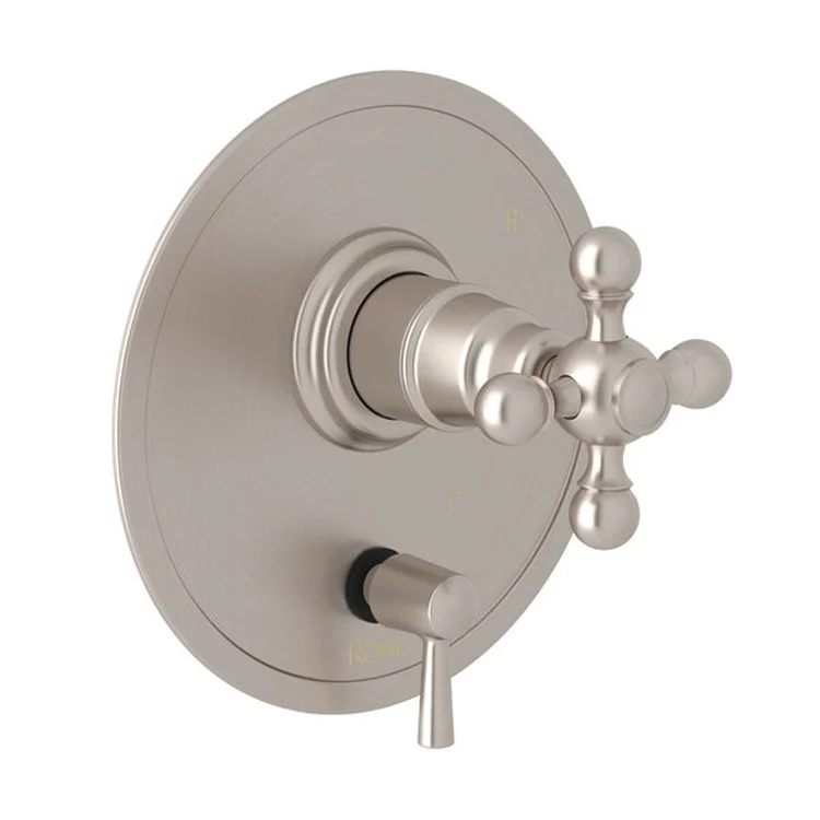 Pressure Balance Valve Trim Arcana with Diverter 1 Cross Handle Satin Nickel 5.5 Gallons per Minute - Frankwebs