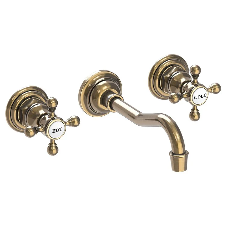 Lavatory Trim Chesterfield Wall Mount 2 Cross Polished Gold PVD ADA WaterSense 1.2 Gallons per Minute - Frankwebs