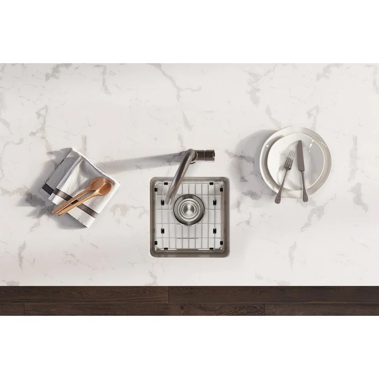 Kitchen Sink Lustertone Iconix 14.5 x 14.5 Inch Single Bowl Kit Luminous Satin Undermount - Frankwebs