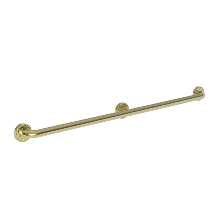 Grab Bar Amisa 42 Inch 3 Post Round Plate Polished Brass Uncoated Living ADA Wall Mount Brass - Frankwebs