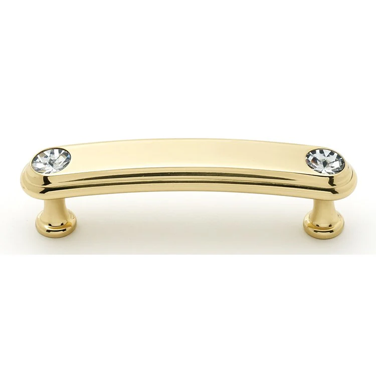 Pull Swarovski Crystal Round Crystal Handle Polished Antique Brass 3 Inch 3-3/4 Inch 1 Inch - Frankwebs
