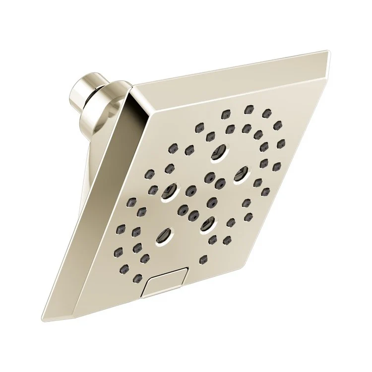 Showerhead Universal Showering Components 5 Function Square Raincan with H2Okinetic Technology Lumicoat Black Stainless 5-13/16 Inch 1.75 Gallons per Minute H2Okinetic Full Body Full with Massage Pause - Frankwebs