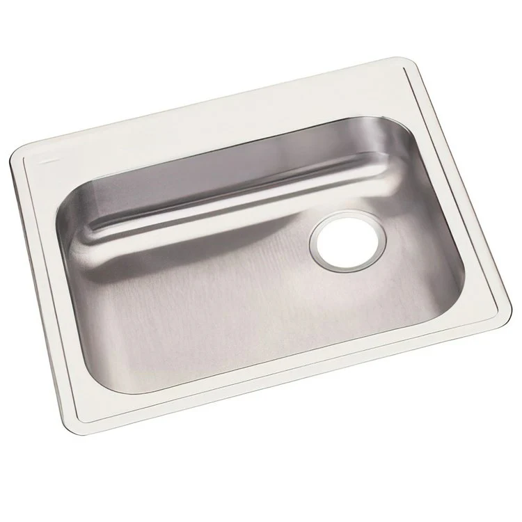 Kitchen Sink Dayton 25 x 21.25 Inch Single Bowl ADA Satin Drop-In Rectangle Drain Location Rear Right Depth 5-3/8 Inch Bottom Only Pads - Frankwebs