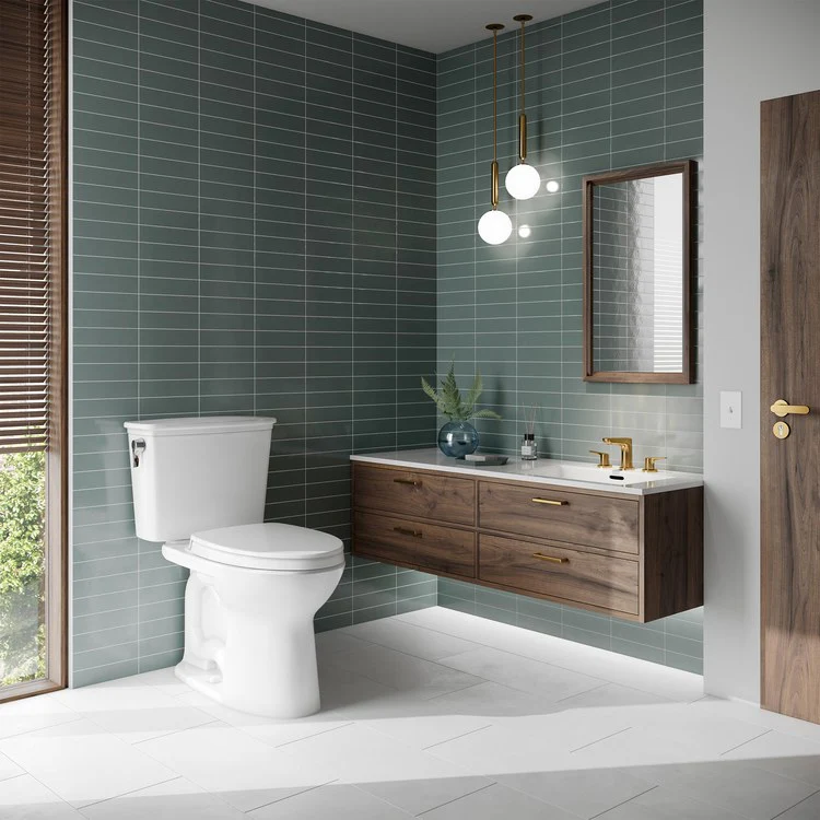 Toilet Drake 2 Pieces Transitional Universal Height Ebony Elongated ADA 30-11/16 Inch 1.28 Gallons per Flush Left Hand Chrome Less Seat - Frankwebs