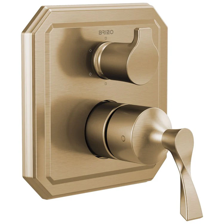 Pressure Balance Valve Trim Virage with Integrated 6 Function Diverter 2 Lever Brilliance Brushed Nickel ADA - Frankwebs