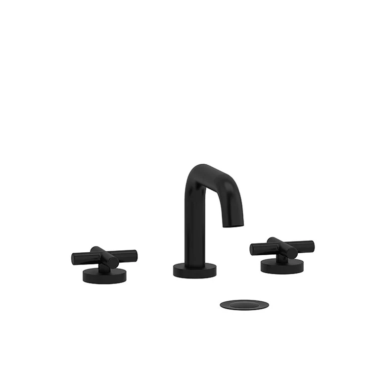 Lavatory Faucet Riu Widespread 8 Inch Spread 2 Cross ADA Black 1.5 Gallons per Minute - Frankwebs