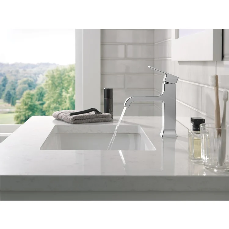 Lavatory Faucet Velum 1 Lever ADA WaterSense Chrome 1.2 Gallons per Minute 3-3/4 Inch - Frankwebs