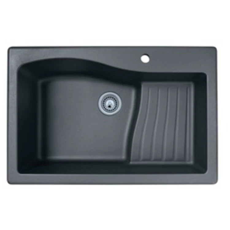 Kitchen Sink 33 x 22 Inch 1 Bowl Ascend 1 Hole Espresso Drop in - Frankwebs