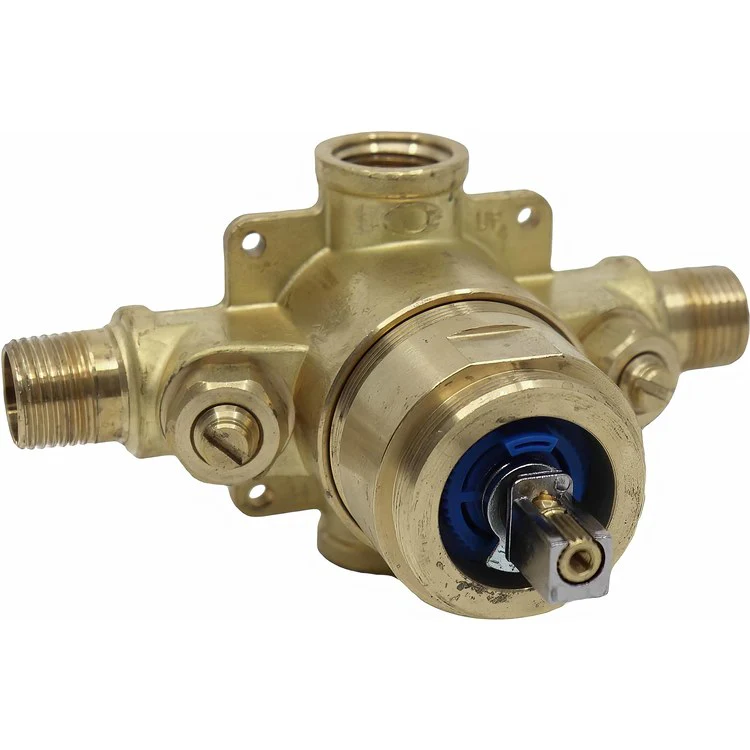 Pressure Balance Valve Single Handle Temperature Mixing with Integral Service Stops & Dual Outlets Brass 1/2 - Frankwebs