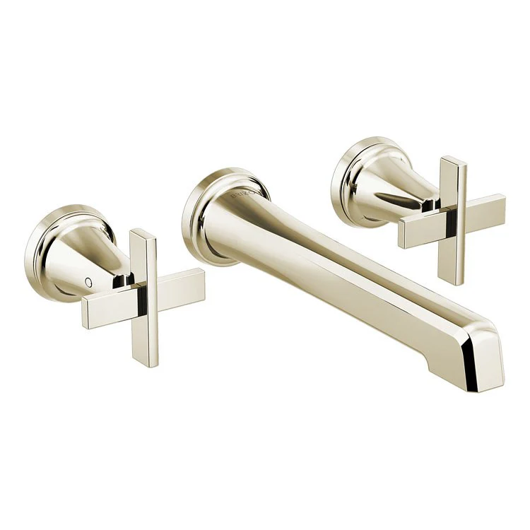 Lavatory Faucet Levoir Wall Mount 2 Lever ADA Brilliance Luxe Gold 1.2 Gallons per Minute - Frankwebs