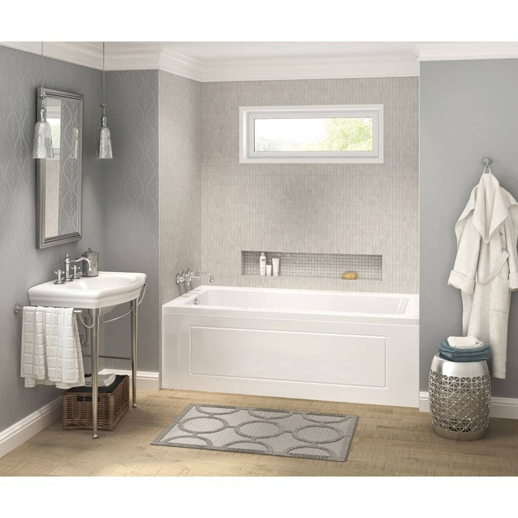 Tub Pose 65-3/4 x 31-3/4 x 23-1/2 Inch Alcove with Whirlpool/Aeroeffect Right White Acrylic - Frankwebs